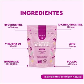 Vitatú Myo Inositol & D-Chiro Inositol relación 40:1 con Folato + Vitamina D3 + Zinc, Suplemento Alimenticio en polvo diseñado para Mujeres (450 g c/u), 90 días de duración