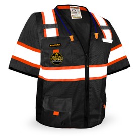 KwikSafety - Charlotte, NC - UNDERBOSS Safety Vest with Sleeves [11 POCKETS] Premium ANSI Class Unrated Hi Vis Reflective PPE Construction Surveyor Work Gear/Black Small