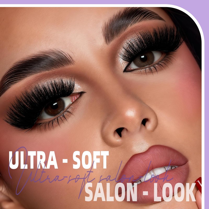 B&Q Fluffy Lash Clusters Kit Full,300D Thick Cluster Eyelash Extension