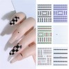 Black and White Lattice Houndstooth Pattern Nail Stickers Lattice Series