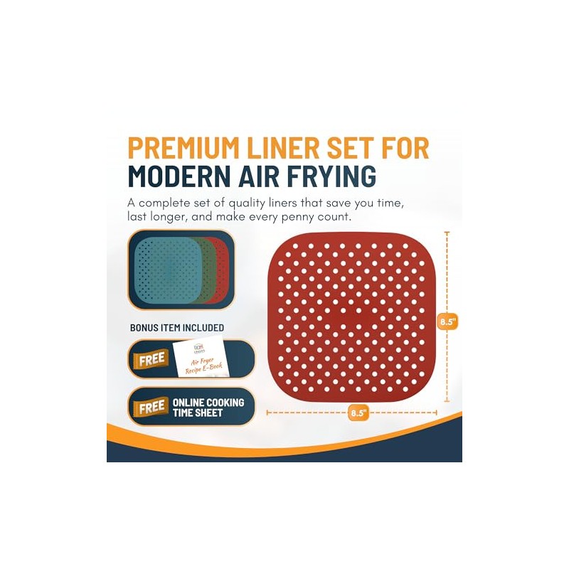 Reusable Silicone Air Fryer Liners - Non-Stick & Easy Clean