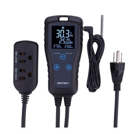 DIGITEN Chest Freezer Refrigerator Digital Temperature Controller 2-Stage Thermostat Outlet Heating and Cooling Mode Home Brewing Fermentation Tank Greenhouse 110V 10A 1100W