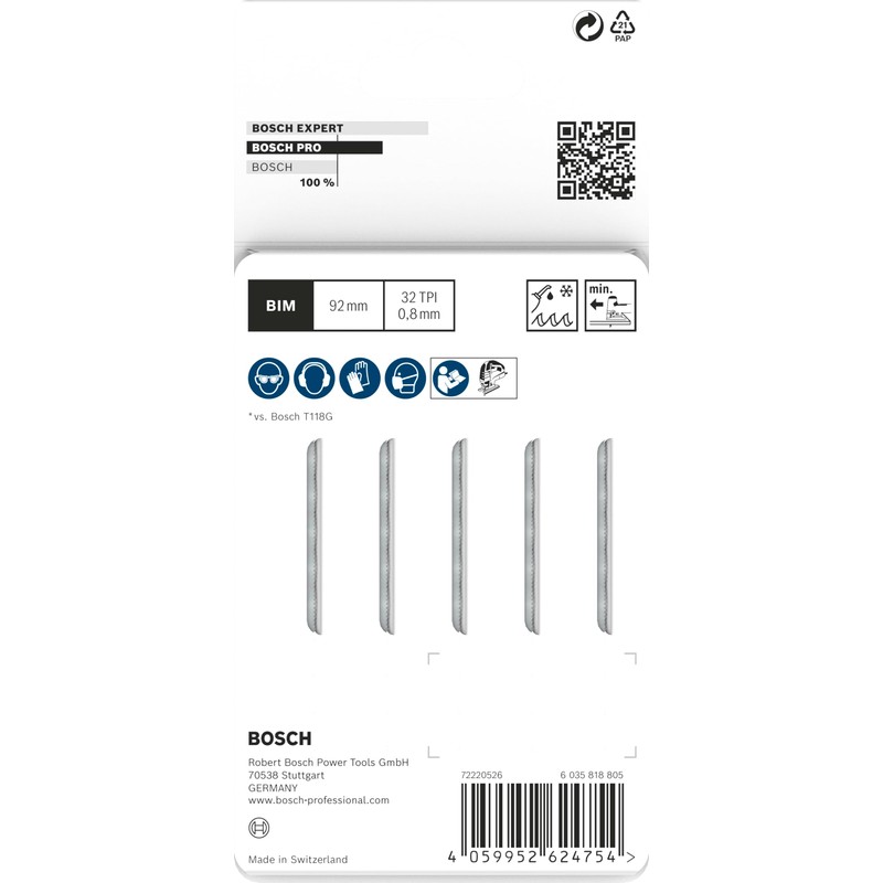 Bosch 5 x Pro Metal Thin T121GFC Jigsaw Blade (for