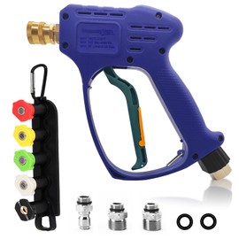YeewayVeh High Pressure Washer Gun with Swivel 3/8" Quick Connect and M22 14mm / 15mm Fitting, 5 Pressure Washer Nozzle Tips with Holder, Power Washer Gun for Foam Cannon (5000PSI, 8 GPM)