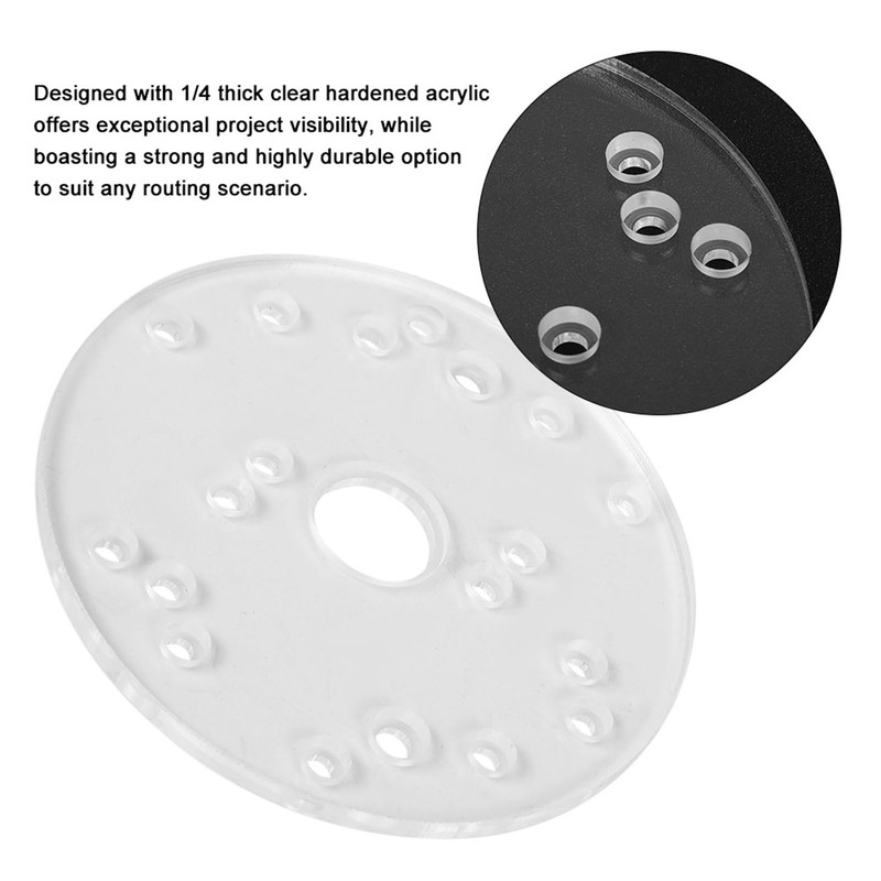 Dia 6.5 Router Base Plate, Acrylic Router Universal Base Plate