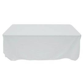 HUBERT Tablecloth White Rectangular Spun Polyester - 60" W x 120" L
