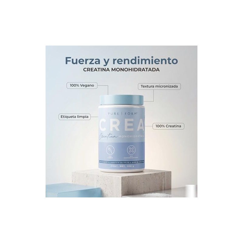 Pure Form CREA Suplemento Deportivo Creatina Monohidratada 300g