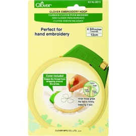 Clover Embroidery Hoop, 12cm,Yellow