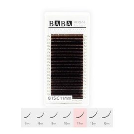 Baba Light Dark Brown Eyelash Extension Premium Yarn Self-shop Exclusive National Certification, 1 Piece, 0.15 JC 11mm / 바바 라이트 다크브라운 연장 속눈썹 프리미엄 원사 셀프 샵전용 국가자격증, 1개, 0.15 JC 11mm