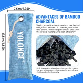 Pack of 4 Activated Carbon Shoe Odour Eaters, Bamboo Active Charcoal Shoe Odour Eater, Odour Remover and Leaves a Fresh Fragrance, for Work Shoes, Sports Shoes and Trainers (Blue)