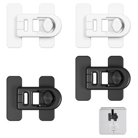 Pack of 4 Child Safety Fridge Lock, Child Safety Door, Child Safety Cabinet Baby Drawers, No Drilling Cabinet Lock Baby, for Cupboards, Drawers, Fridge Doors, Cabinet Locks