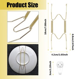 BDBF 4Pcs Invisible Plate Holder Wall Plates Hangers Decorative Sheet Metal Hangers,Plate Hangers for Walls Invisible Plate Hangers Stainless Steel W Shaped Spring Hook Holder Decorative