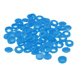 uxcell 100Pcs 5mm Hinged Screw Cover Caps Plastic Fold Screw Snap Covers Washer Flip Screw Protection Cover for M3 M4 M5 Screws, Blue