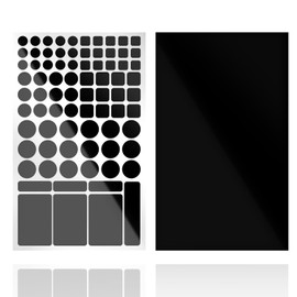 JIEHENG Light Dimming Stickers,LED Cover Stickers,2 Sheets White and Black,50% Dimming of LED Lights(Cut and Whole-50% Dimming All Black