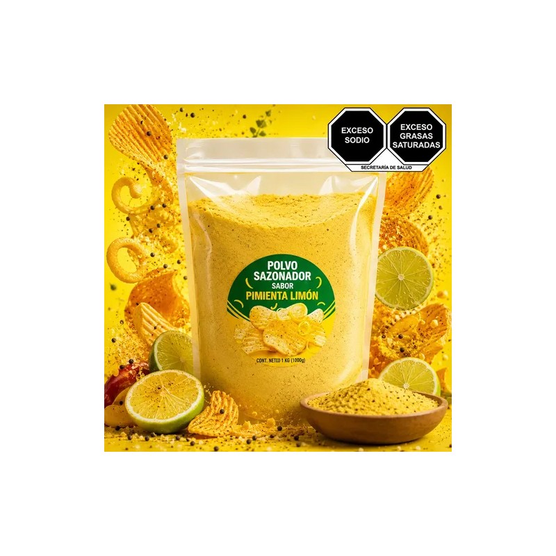 Sazonador Pimienta Limón En Polvo 1 Kg Para Botanas Papas