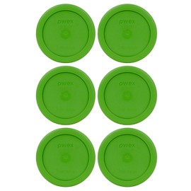 Pyrex 7202-PC 1 Cup Lawn Green Round Plastic Food Storage Lids - 6 Pack