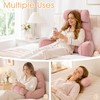Pink Reading Pillow for Bed with Arms, 28" Tall Corduroy