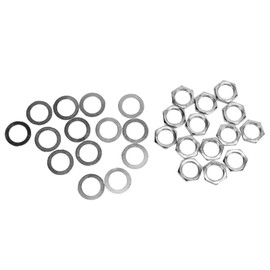 Guitar Jack Nut Washer Kit M9 Female Thread Potentiometer Nuts and Washer Replacement for Electric Guitar Bass(Silver)