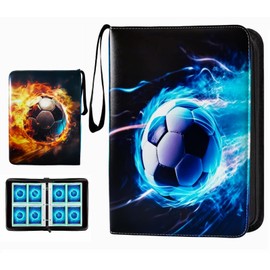 Football Card Binder 4-Pocket, Trading Card Binder for Football Cards, Card Holder Book with 50 Removable Sleeves, Card Folder 400 Cards Capacity