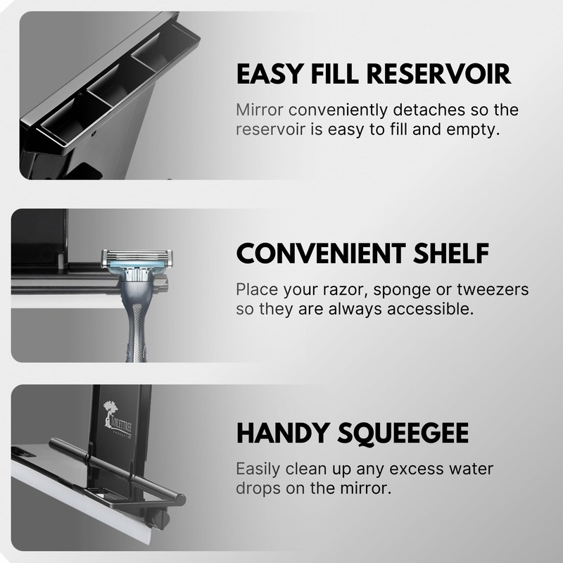 ToiletTree Products Fogless Shower Mirror - Anti-Fog Mirror - Adjustable