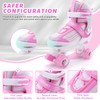 LEJIJIT Girls Roller Skates for Kids Child Beginners, Adjustable 4