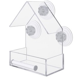 HiFEN® Clear Plastic Window Bird Feeder, Acrylic Bird Feeder With 3 Strong Suction Cups