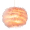 Modern and Distinctive Small Real Pink Fluffy Feather Decorated Pendant