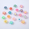 JIHUOO 50 Pcs Multicolor Frangipani Flower Beads Charms Mini Plumeria