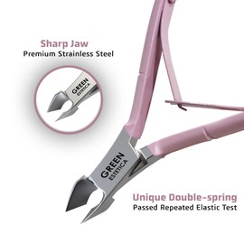 Professional Cuticle Trimmer Nail Cuticle Cutter Stainless Steel Cuticle Nippers with Sharp Blades of Cuticle Remover Clippers Manicure Tools Double Spring for Nail Care Pedicure Nail Tools (Rose)