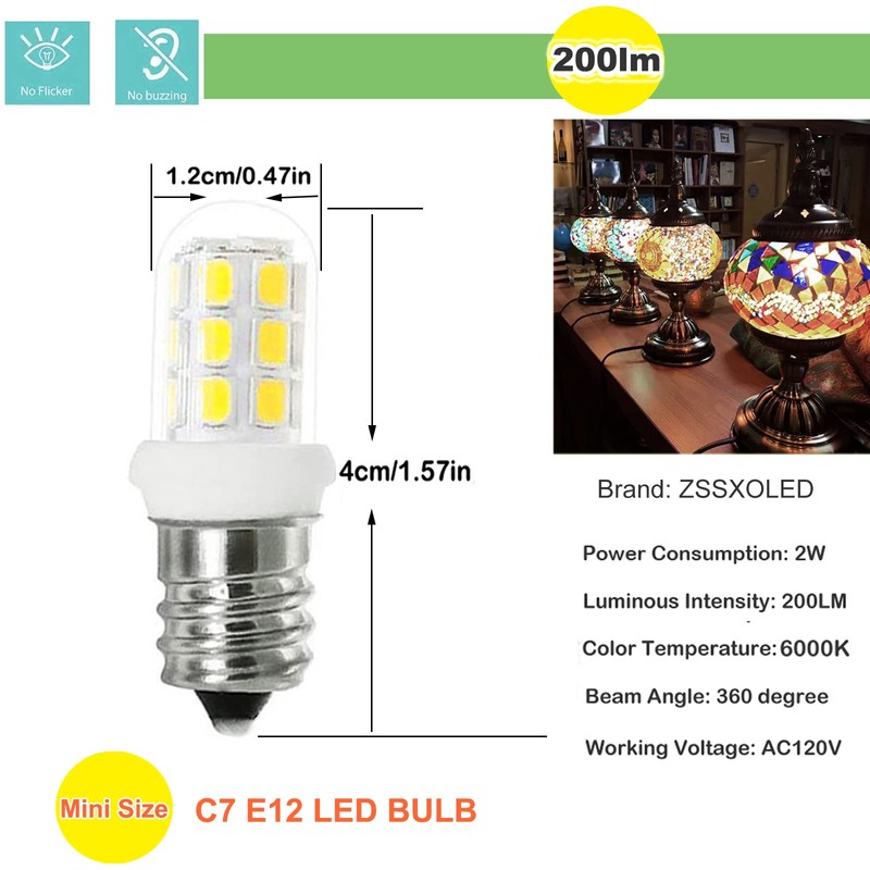 ZSSXOLED C7 E12 LED Bulbs Salt Lamp Light Bulb Replacement