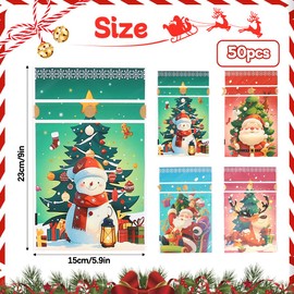 LdawyDE Pack of 50 Christmas Gift Bags, Colourful Small Christmas Bags, Christmas Bags with Drawstring, Gift Bags Christmas for Children, Packaging, Wedding Gifts, Party Bags