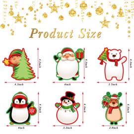 Zonon 24 Pieces Christmas Notepads Set Christmas Sticky Note Pad Winter Holiday Memo Pads with Snowman Santa Claus Christmas Tree Reindeer for Friends Classmates Office School Gift Supplies