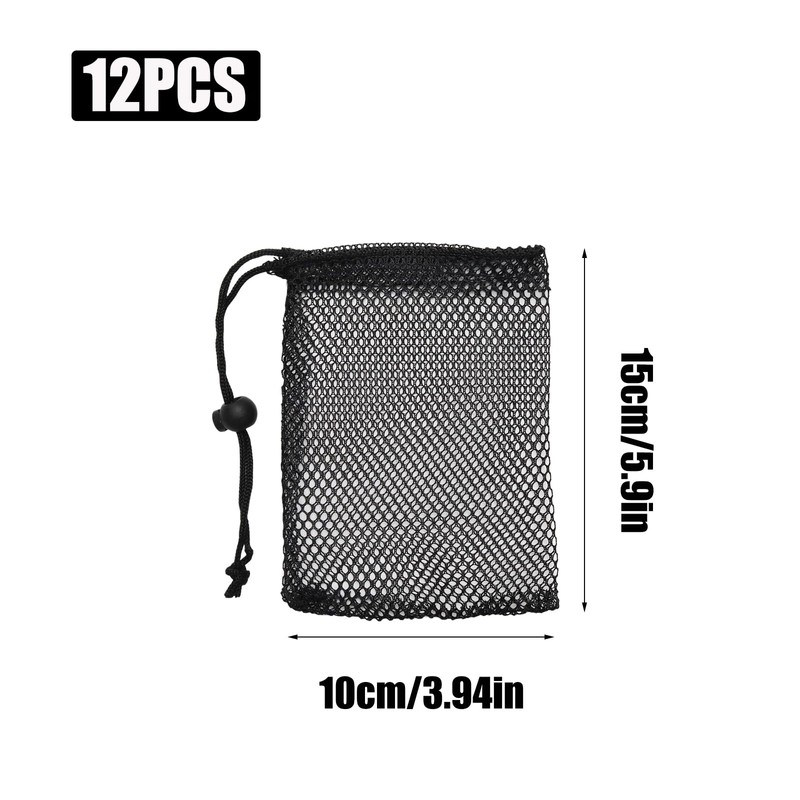 Funstreet 12 Pcs 6x4 Inch Mesh Drawstring Bags with Cord