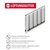 Gedotec Ventilation grille made of plastic, 1 piece ventilation grille,