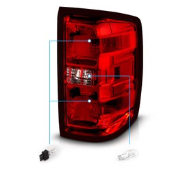 AmeriLite for 2015-2018 Chevy Silverado 1500 2500 3500 Clear Red OE Factory Replacement Rear Tail Light Pair - Passenger and Driver Side