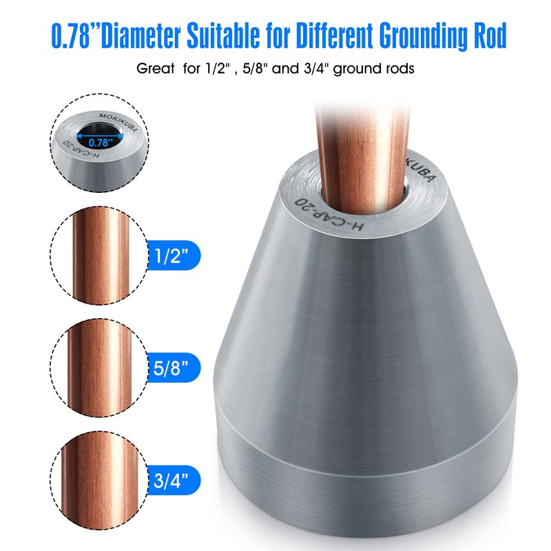 Ground Rod Cap Driver Pad Hammer Driving.Great for 1/2'' 5/8"