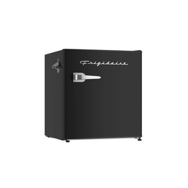 FRIGIDAIRE Black Retro Mini Refrigerator-Energy Saving-Adjustable Thermostat Control-Side Mounted Bottle Opener-Ideal for Dorm, Office, RV, Garage, Apartment 1.6 Cubic Feet