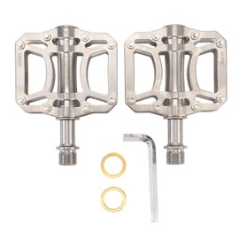2PCS Folding Bike Pedals Ti Alloy Non Slip 3 Sealed Bearing Bike Pedal Replacement for Mountain Road Bicycles