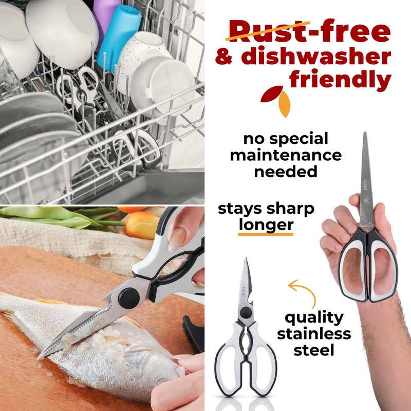 Gidli 2 Pack Kitchen Scissors & Kitchen Shears - Lifetime