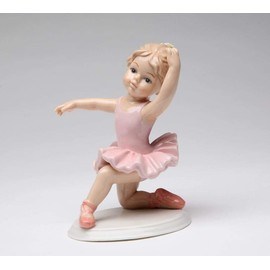 Cosmos Gifts Fine Porcelain Ballerina Ballet Girl in Pink Tutu Dress Posing Figurine, 5-5/8" H