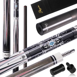 PODAYUDE Carbon Fiber Pool Cue, 12.5mm Tip Low Deflection Billiard Cue Sticks Pool Sticks, 58" Pool Cues with Velvet Bag, 19-19.5oz