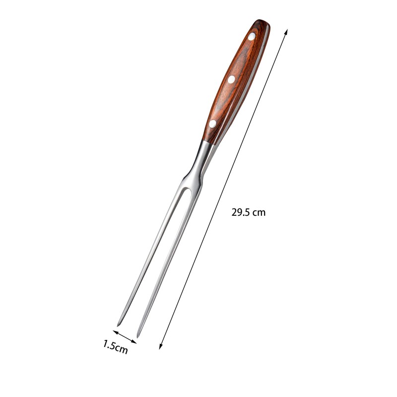IMEEA Wood Handle Carving Fork, 11.4 inches (29 cm), Stainless