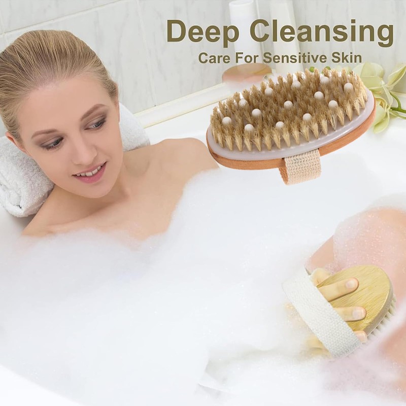 Sauna Brush, Bath Brush, Body Brush, Body Brush, Natural Bristles,