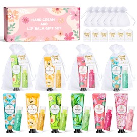 Regalos a granel para mujeres, bálsamo labial a granel y crema de manos con tarjeta de agradecimiento, bolsa de organza para profesores, regalo de enfermera, regalos de fiesta para boda, suministros de fiesta de spa