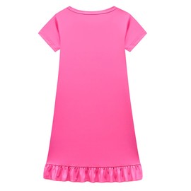 MSSmile-FANKID Little Girls Sprunki Push Dress Little Kids Music Adventure Cartoon Printed Costume(3-4Y/110cm,Rose)