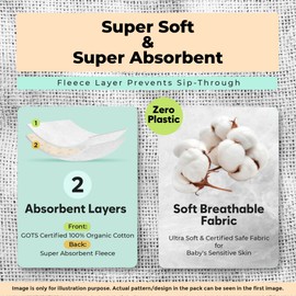 KiddyStar Drool Bibs for Babies – Organic, Unisex, Soft Absorbent Teething Bibs with Adjustable Snaps