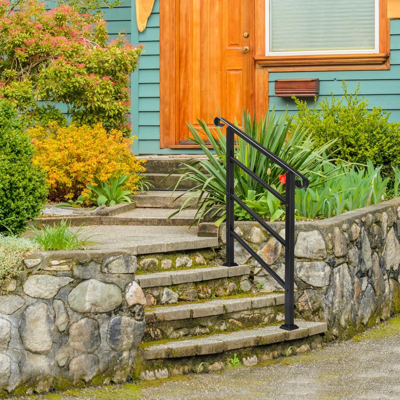VINGLI Handrails for Outdoor Steps, Stair Handrail Fits 1 to