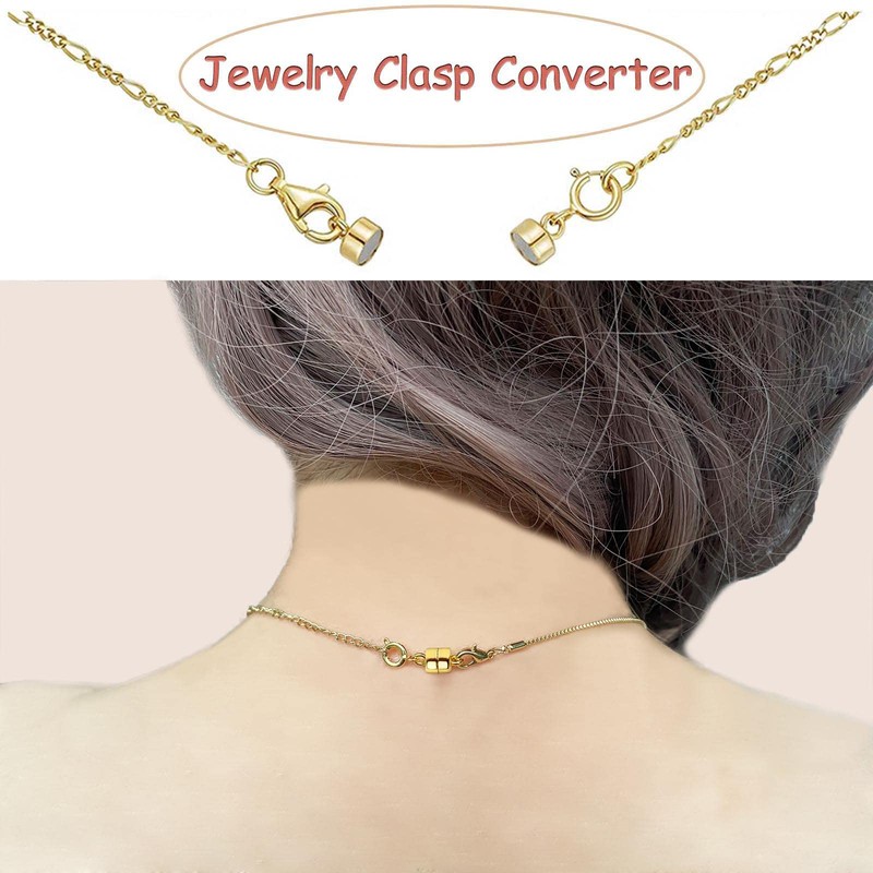 OHINGLT Strong Magnetic Necklace Clasps and Closures,Gold and Silver Plated