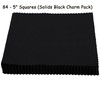 Nodsaw Solid Black Charm Pack, 84 5-inch Cotton Fabric Squares
