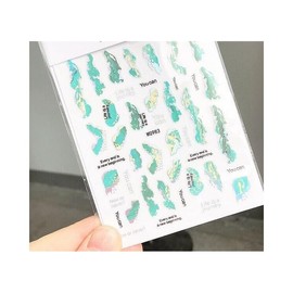 Silver Marble Stripes Nail Stickers Color Block Stripes Geometric Figures Wg983 Silver Nail Wraps Art Stickers Manicure Supplies for Women for Home Nails Full Long Lasting Easy Apply and Remove